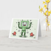 Happy Bot and Friends - Carte de voeux (Fleur jaune)