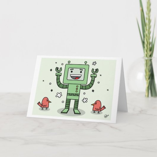 Happy Bot and Friends - Carte de voeux (Devant)