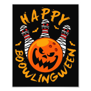 Happy Bowlingbetween Halloween Bowling Foto Afdruk