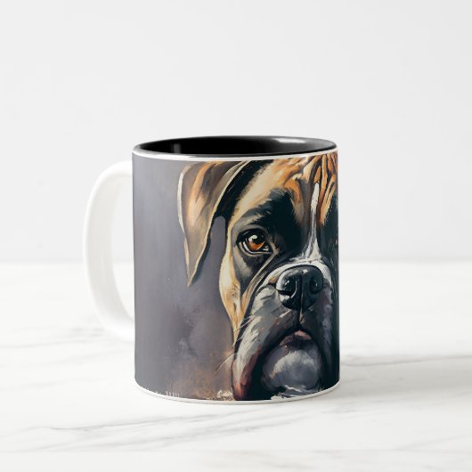 Happy Boxer Dog Tweekleurige Koffiemok (Voorkant links)