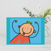 Happy Boy Invitations Kaart (Staand voorkant)