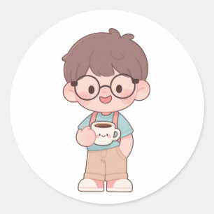 👦 Happy Boy Ronde Sticker
