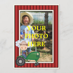 Happy Boy & Tractor - Kinderen Partij of Baby show Kaart