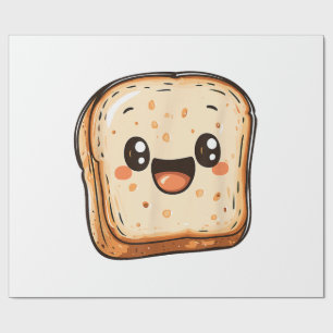 Happy Bread Slice Cartoon Smiling Toast Cadeaupapier