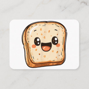 Happy Bread Slice Cartoon Smiling Toast Visitekaartje