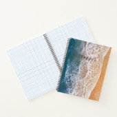 Happy Bright Blue Calm Ocean Shore Notitieboek (Binnen)