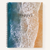 Happy Bright Blue Calm Ocean Shore Notitieboek (Voorkant)