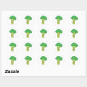 Happy Broccoli Vegetable Smiling Ronde Sticker (Vel)