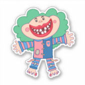 Happy Broke Funny Girl Sticker (Voorkant)