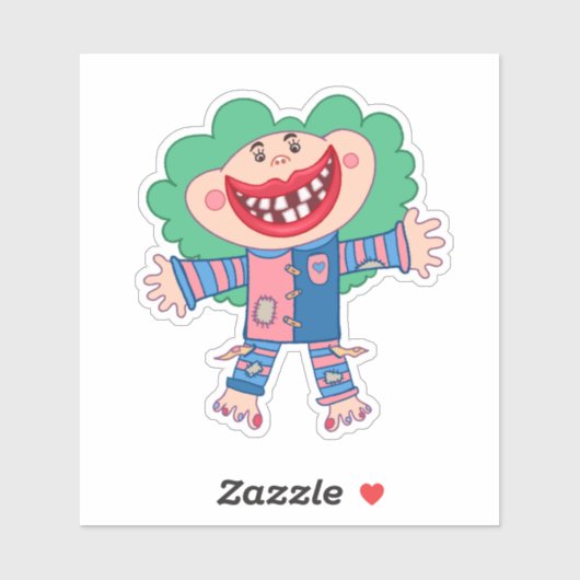 Happy Broke Funny Girl Sticker (Vel)