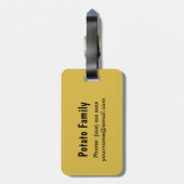 Happy Brown Potato gepersonaliseerd Bagagelabel (Achterkant verticaal)