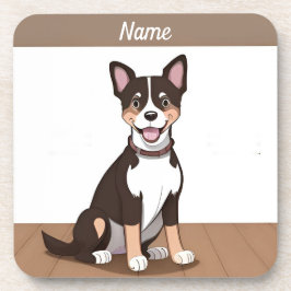 Happy Brown Puppy Dog Bier Onderzetter