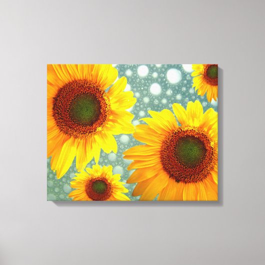 Happy Bubble Sunflower Canvas Afdruk (Voorkant)