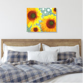 Happy Bubble Sunflower Canvas Afdruk (Insitu (Slaapkamer))