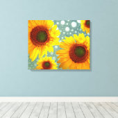 Happy Bubble Sunflower Canvas Afdruk (Insitu (Houten vloer))
