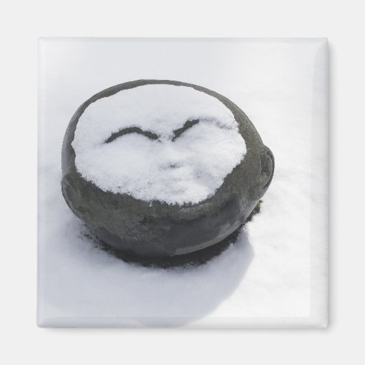 Happy Buddha met sneeuwliefhebber Magneet (Voorkant)