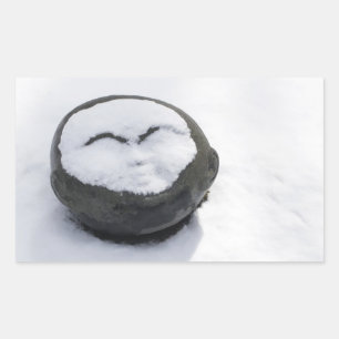 Happy Buddha met sneeuwliefhebber Rechthoekige Sticker