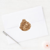 Happy Buddha Ronde Sticker (Envelop)