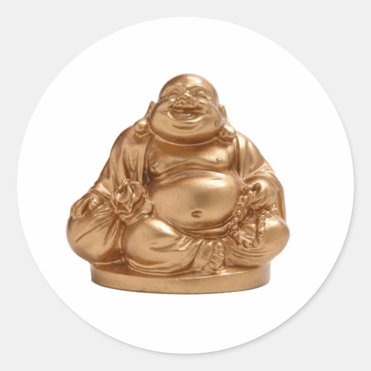 Happy Buddha Ronde Sticker (Voorkant)