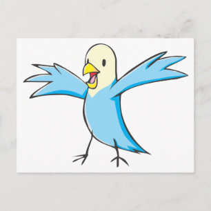 Happy Budgerigar Parrot Bird Cartoon Briefkaart