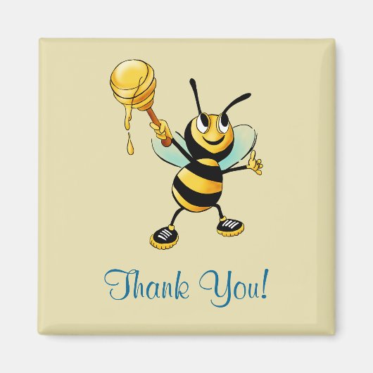 Happy Bumble Bee met een Scoop van Honey Dank u Magneet (Voorkant)