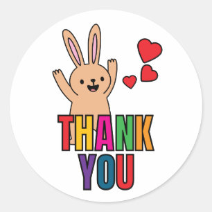Happy Bunny bedankt Ronde Sticker