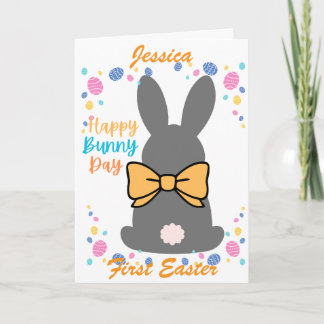 Happy bunny day personalized first easter feestdagen kaart