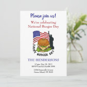 Happy burger dag aanpasbare uitnodiging (Staand voorkant)