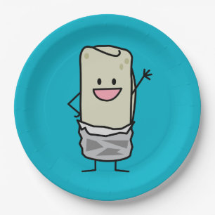 Happy Burrito Waiving Hallo Papieren Bordje