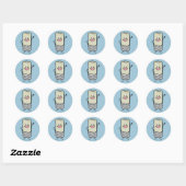 Happy Burrito Waving Hallo Ronde Sticker (Vel)