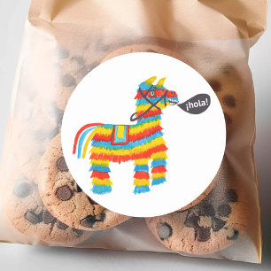 Happy burro piñata zegt "hola" ronde sticker