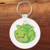 Happy Cabbage Vegetable Smiling Sleutelhanger (Voorkant)