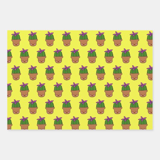 Happy Cacti Wrapping paper (Voorkant 3)