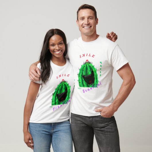 Happy Cactus T-shirt - Glimlach (Unisex)