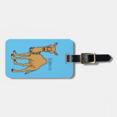 Happy camel cartoon illustratie bagagelabel (Voorkant horizontaal)