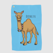 Happy camel cartoon illustratie golfhanddoek (Voorkant)