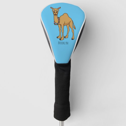Happy camel cartoon illustratie golfheadcover (Voorkant)
