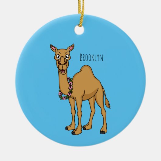Happy camel cartoon illustratie keramisch ornament (Voorkant)