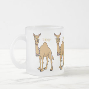 Happy camel cartoon illustratie matglas koffiemok