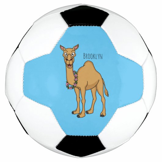 Happy camel cartoon illustratie voetbal (Voorkant)