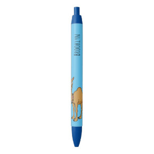 Happy camel cartoon illustratie zwarte inkt pen
