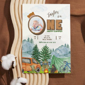 Happy Camper 1er Anniversaire Invitation (Garçon,