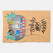 Happy Camper-achtergrond Theedoek (Horizontaal)