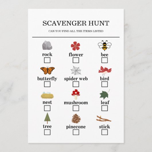 Happy Camper Adventure Birthday Scavenger Hunt Programma (Voorkant)