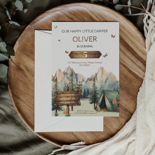 Happy Camper Adventure Boy Invitation Anniversaire