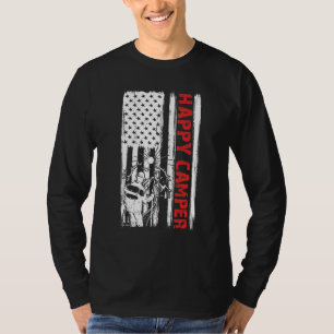 Happy Camper American Flag Camping Mannen Vrouwen T-shirt