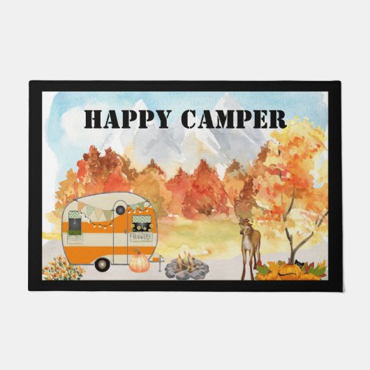 Happy Camper Autumn door deur Mat (Voorkant)