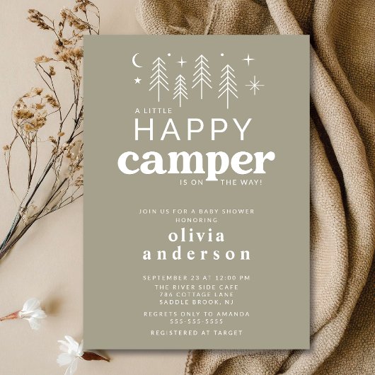 Happy Camper Baby shower Uitnodiging
