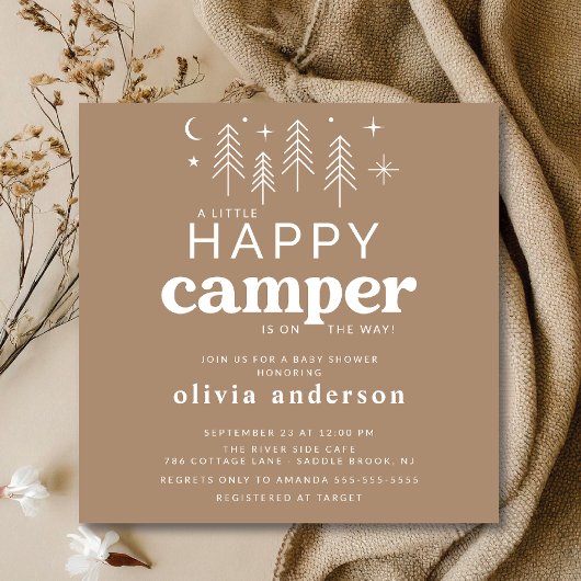 Happy Camper Baby shower Uitnodiging