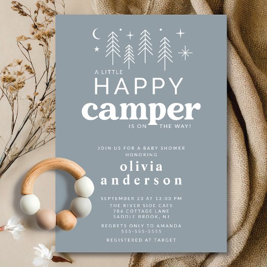 Happy Camper Baby shower Uitnodiging